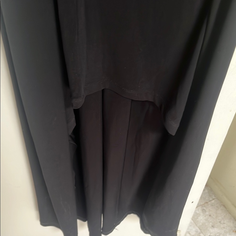 Michael Kors Black A-line V-neck High-Low Tie Waist Maxi Dress 8 - Picture 5 of 8